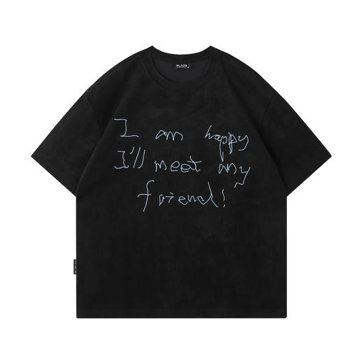 【BJHG商场同款】凉感麂皮绒宽松短袖刺绣设计 商品图1