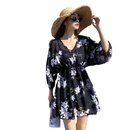 2025新款分体泳衣女三件套保守遮肉显瘦大码胖mm200斤防晒温泉装 商品图4