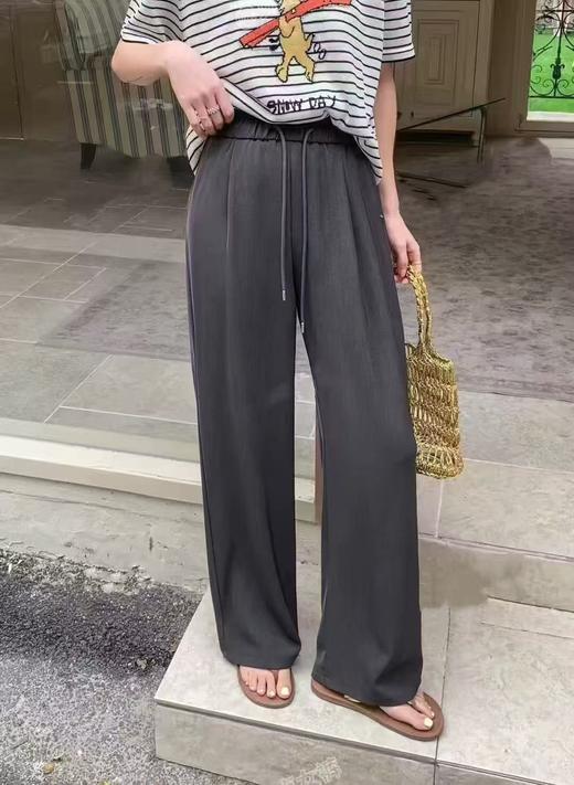 冰点价！仅限11.11！退货勿拍-NO退【休闲裤2025】夏季垂感7701阔腿裤韩版净版万能腰系带显瘦减龄气质斜口袋薄款女裤潮-喜出 商品图1