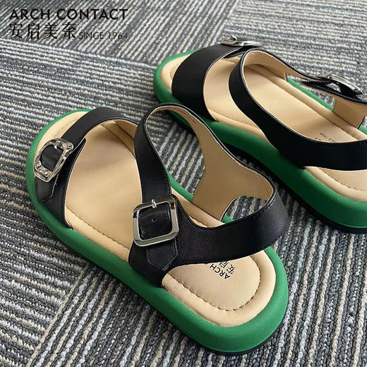 ARCHCONTACT安启美奈金属扣平跟凉鞋【52819】 商品图1