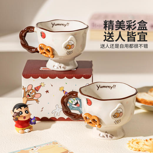 摩登主妇猫和老鼠陶瓷马克杯家用杯子浮雕办公室水杯咖啡杯早餐杯 商品图2