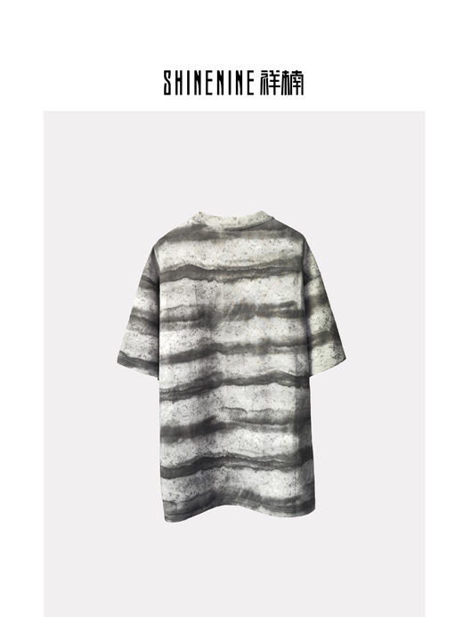 W522512378条纹晕染短袖T恤 商品图1