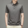 夏季男士短袖提花降温翻领冰丝中年透气亲肤宽松时尚衫短袖t恤男 商品缩略图2