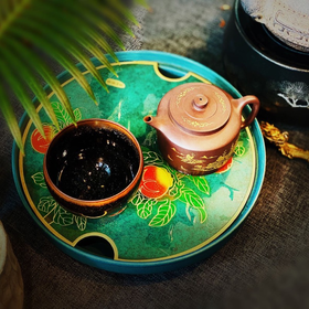 事事如意铜茶盘 新品非遗家居茶道用具湿泡台 百年铜艺世家