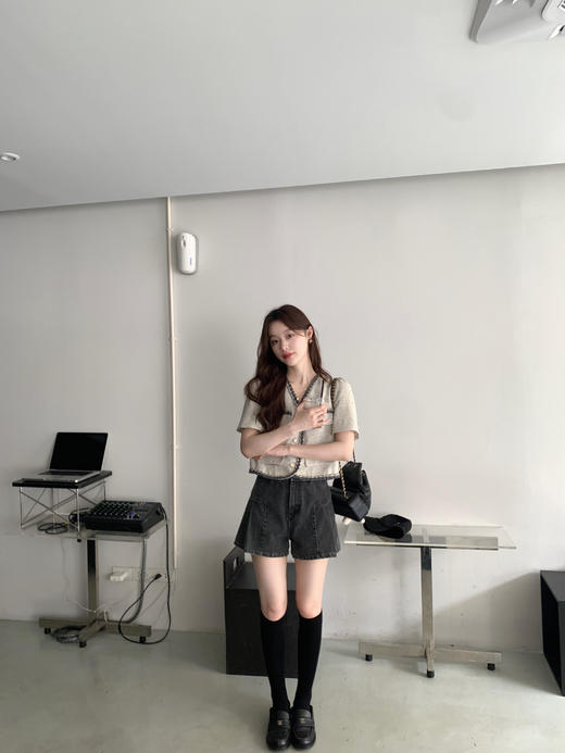 金蘑菇菇 香香的夏天 / 小个子小香风外套女短款高级感短袖上衣夏 商品图3