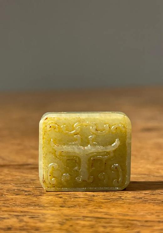 和田白玉雕饕餮纹方形吊坠牌，顺丰包邮 商品图7