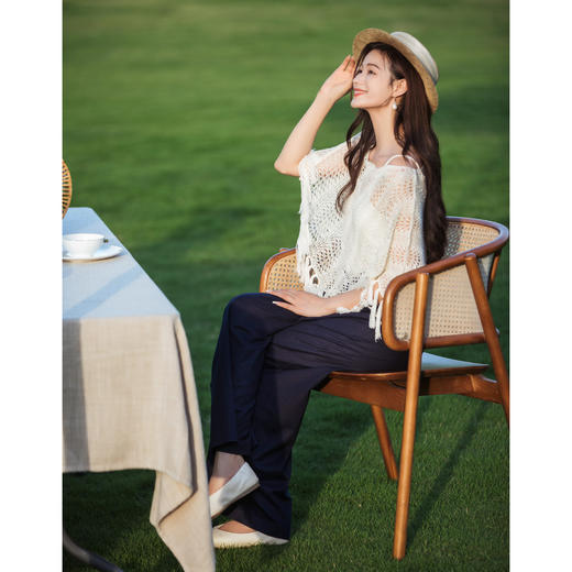 【林栖设计小店】（现货）【林栖推荐】亚麻混纺阔腿裤复古气质简约百搭宽松显瘦2025春夏新品长裤女N1953182 商品图3