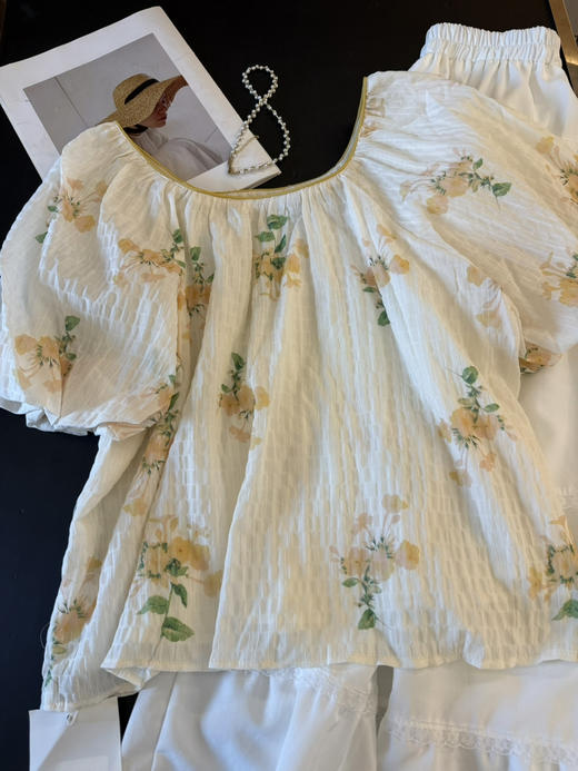 碎花橘调小衫 商品图0