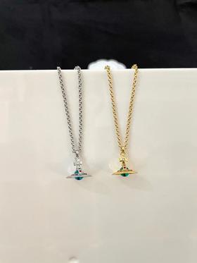 西太后 金色绿珠立体土星项链 双色（XTY）