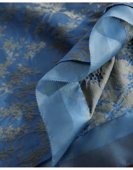 【à perles】优雅蓝提花新中式连衣裙/短袖【现货】 商品图6