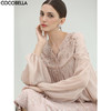 COCOBELLA名媛风玫瑰金盘花刺绣仙女上衣女仿真丝衬衫SR3212 商品缩略图0