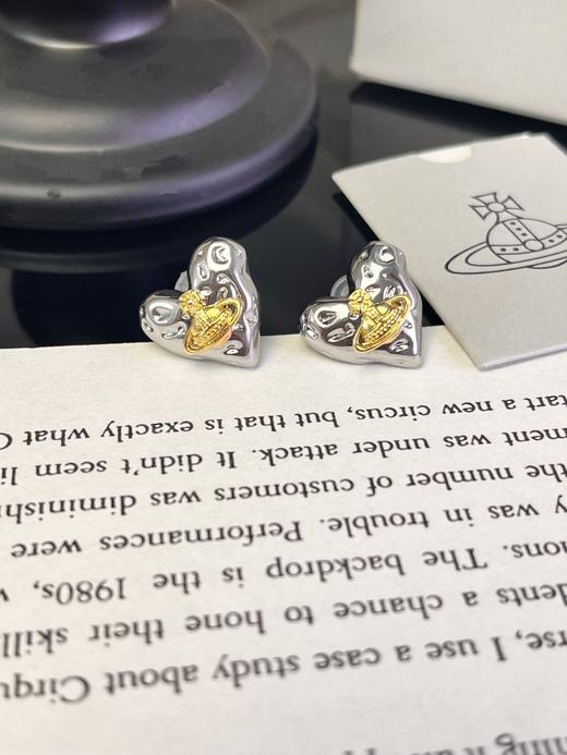 西家轻奢土星爱心耳钉925银针脱敏 商品图1