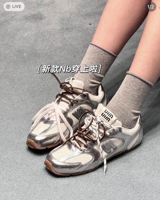 新配色网面情侣款！MIUMIU/NB530联名25ss运动鞋，牛皮搭配网面时髦复古好看到极致（DBG） 商品图1