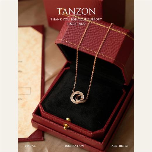 Cartier卡地亚双环项链，精选德国进口s925纯银材质电镀厚金！（XTY） 商品图0