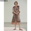 COCOBELLA度假风定位印花裁剪半身裙夏气质通勤大摆裙HS7050 商品缩略图0