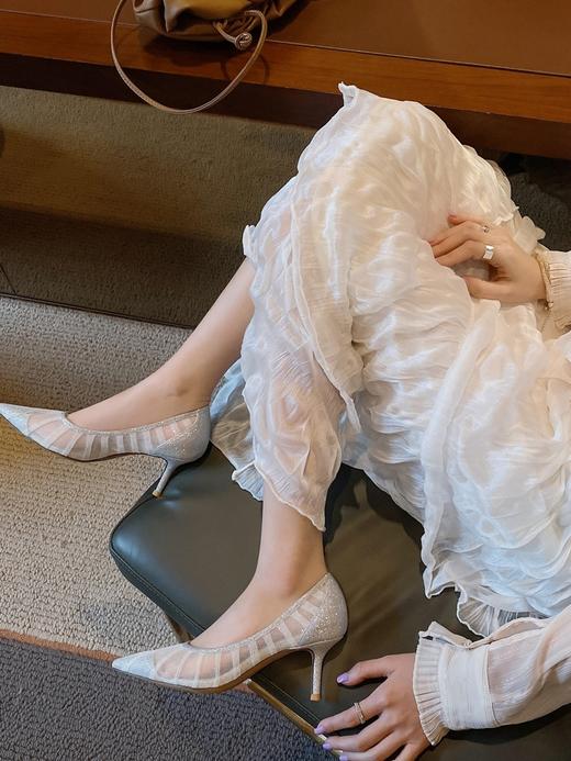 Jimmy Choo LOVE 皮革 亮片 尖头套脚 细跟 高跟鞋 （DBG） 商品图9