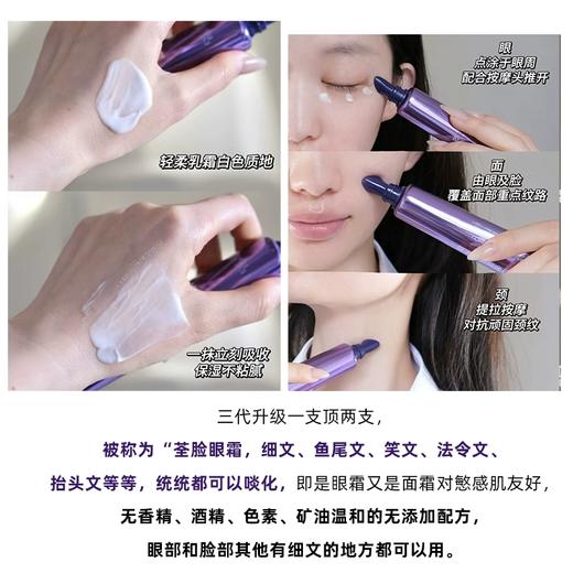 欧莱雅第三代眼霜全新升级紫熨斗复颜玻尿酸水光充盈淡化细纹中样7.5ml 商品图1
