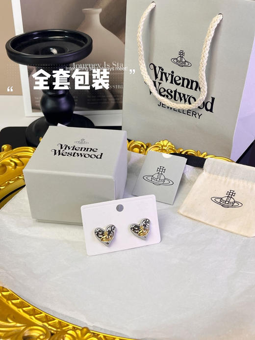 西家轻奢土星爱心耳钉925银针脱敏 商品图3