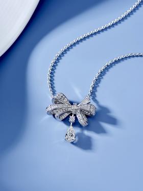 GraFF  带水滴钻的bow蝴蝶结 项链（XTY）