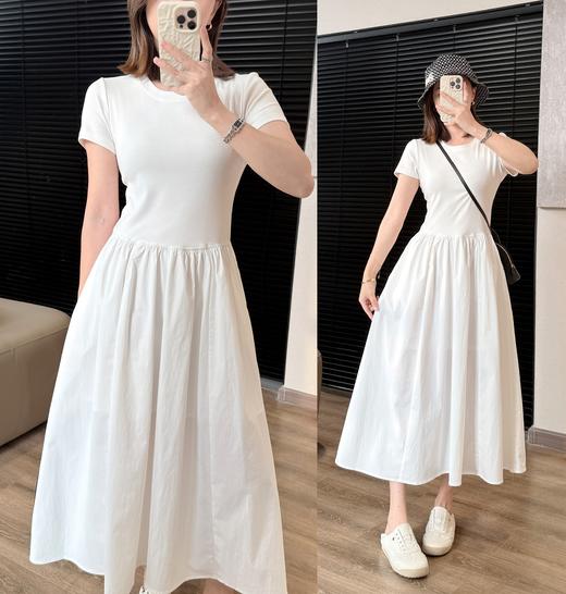 T恤感精修型拼接连衣裙弹力显瘦短袖裙摆防晒连衣裙 商品图13