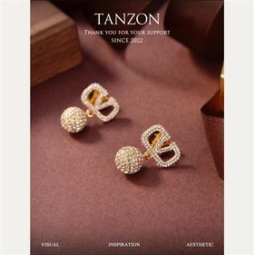 Valentino 华伦天奴 满钻耳环重磅新品火爆网络来了 简约大方  时尚百搭！（XTY）