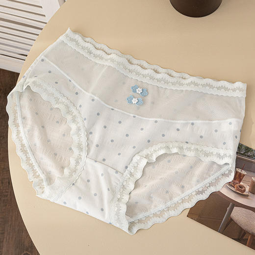 【新中式❗网纱纯欲蕾丝内裤】阳光下的闪光朦胧感，温婉蕾丝镂空，性感撩人，舒适好看小心机，纯棉养护底裆，甜美国风新中式波点小清新中腰纯欲三角裤QQ 商品图8