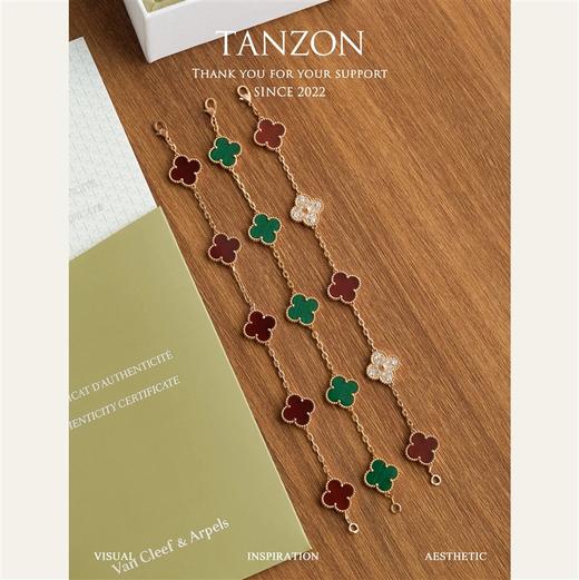 梵克雅宝 - 五花手链，纯银镀厚真金，天然宝石，小仙女必备款！（XTY） 商品图0