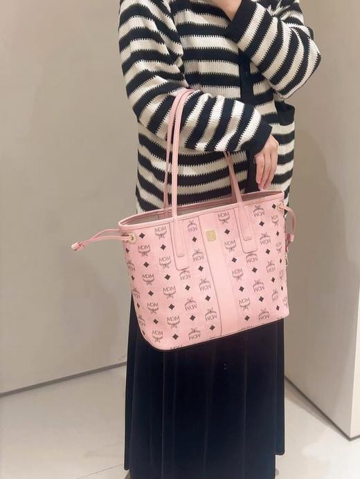 MCM Liz Visetos新配色 中号#粉色/米白色/黑色双面购物袋（XM） 商品图3