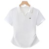 「自」全新升级【铂金会员109/天猫149/差价40】(10939)洛诗琳POLO领T恤2025夏季小个子翻领正肩显瘦短袖上衣女 商品缩略图4