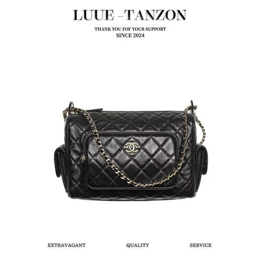 香奈儿 24K多口袋相机包 黑色小号/大号（LZ) 商品图0