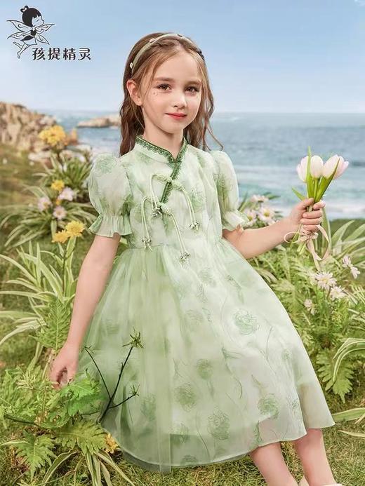 【孩提精灵】新中式盘扣2027童连衣裙-喜出 商品图0