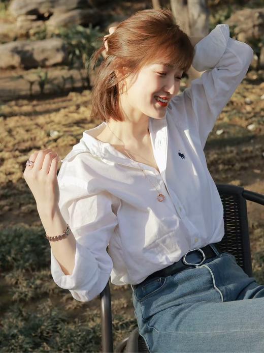 全明星同款Ralph Laure 2025新款亚麻情侣长袖衬衫（SS） 商品图5