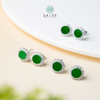DS925翡翠耳坠-翡翠镂空圆耳钉约13m 商品缩略图0