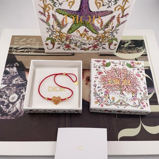 迪奥 25年限定情人节 镂空爱心红绳手链（XTY） 商品图0