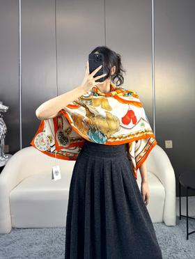 爱马仕 2024年 柜子同步 Hermes 双面同色 顶级丝绒方巾（ZT*DSX)