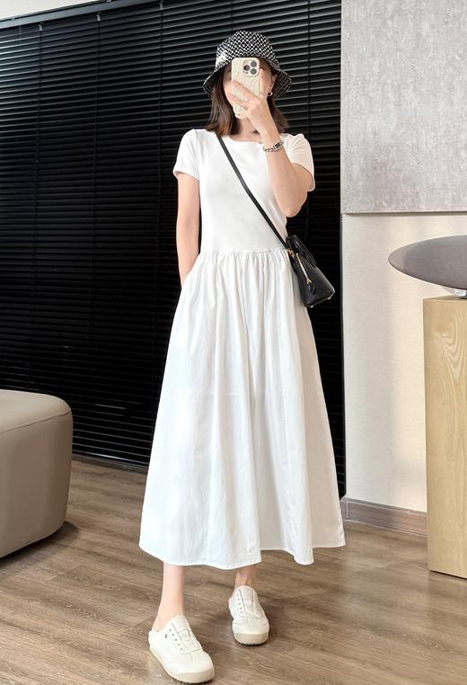 T恤感精修型拼接连衣裙弹力显瘦短袖裙摆防晒连衣裙 商品图14