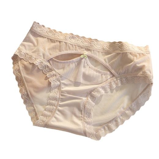 【甜美日系❗️缎面蕾丝内裤】甜美/御姐❗️轻松驾驭～保留性感小心机，面料轻柔透气，让肌肤自由呼吸，薄款低腰透明镂空纯棉裆，诱惑俏皮三角裤女内裤L 商品图4