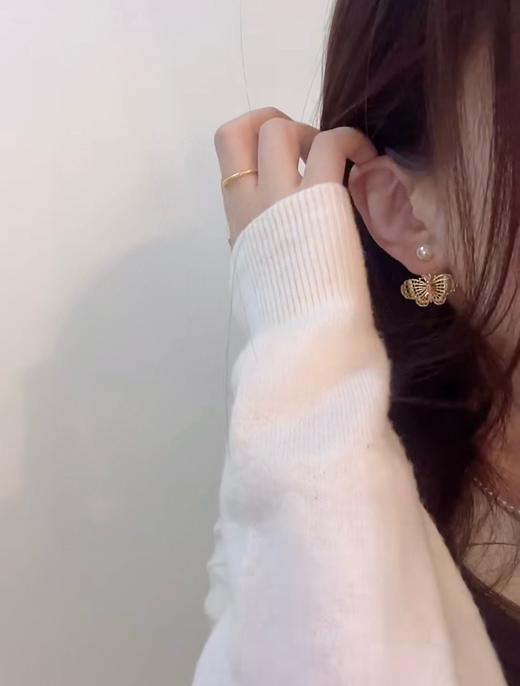 迪奥 25金蝶双珠耳钉 OMG OMG OMG 太美太浪漫了吧！戴上美的不像话（XTY） 商品图5