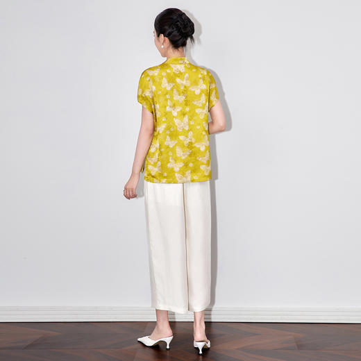 「高货wl」全新升级【铂金会员266/天猫359/差价93】(01437)洛诗琳新中式人丝香云纱衬衫2025夏季复古改良旗袍上衣女 商品图1