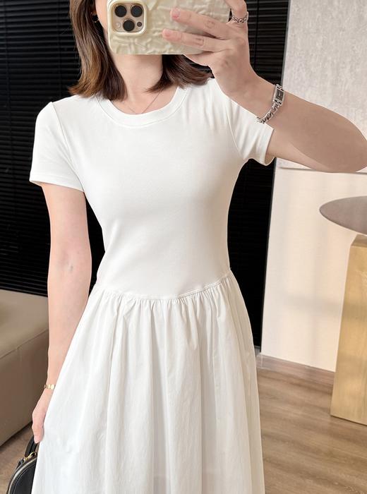 T恤感精修型拼接连衣裙弹力显瘦短袖裙摆防晒连衣裙 商品图3