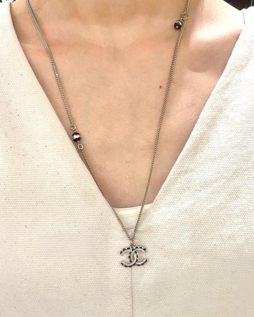 香奈儿 24B早秋最新款绝美系列 黑花边白c珍珠项链（XTY） 商品图0