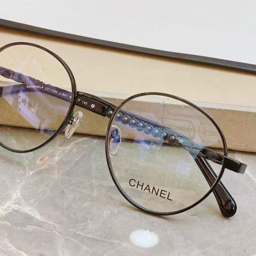香奈儿 镶嵌设计 珍珠 椭圆形 光学镜架 男女同款情侣款 （JH） 商品图5