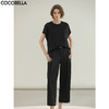 COCOBELLA轻奢仿醋酸休闲裤雾面缎女垂坠气质阔腿裤PA3079-2 商品缩略图0
