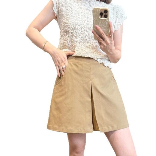 抗皱miu系叠褶裙裤！2025简约设计通勤显瘦短裤/肚腩消失术夏新款！ 商品图4