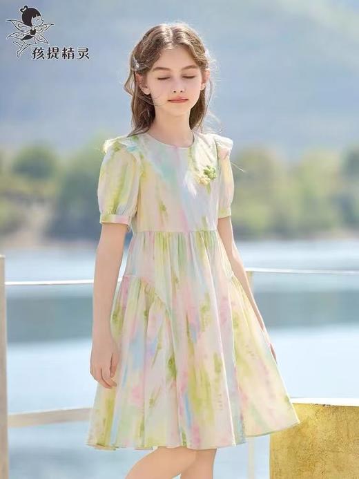 【孩提精灵】1065 甜美彩色泡泡裙童连衣裙-喜出 商品图1