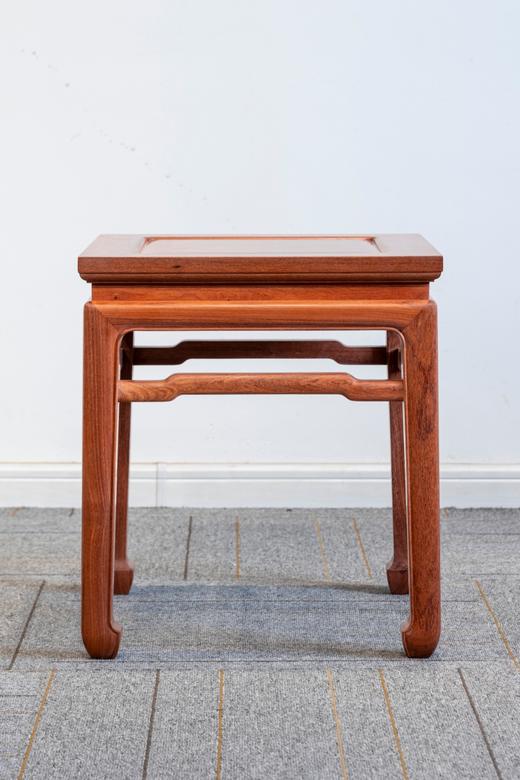 红桥红  家具严选  缅甸花梨（大果紫檀）【40马蹄腿带束腰 方凳】 商品图0