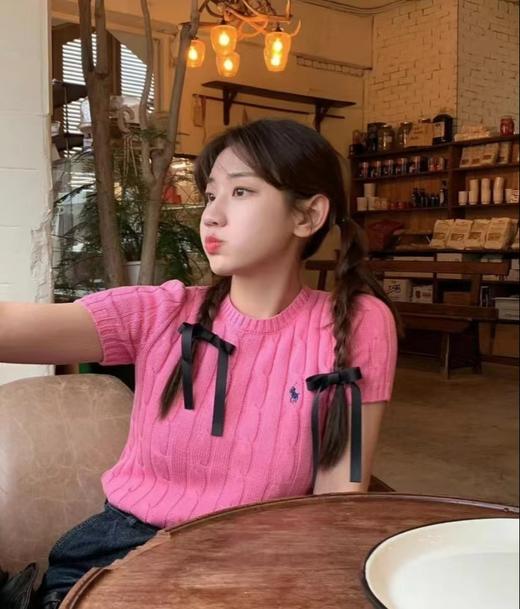 Ralph Lauren拉夫劳伦 新款纯色小马刺绣圆领 针织女士毛衣短袖 女神款 （SS） 商品图2