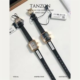 香奈儿 黑金小方糖女士石英腕表，真正18k包金工艺！（ZT*SH）