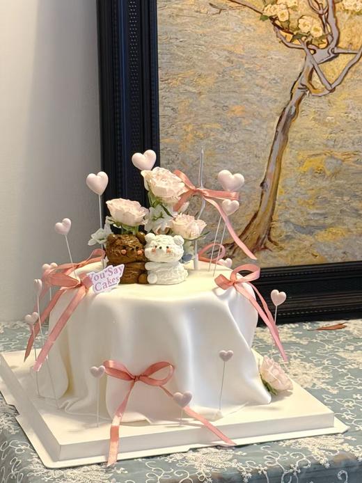 小熊情侣桌布蛋糕（提前24小时预定） 商品图0