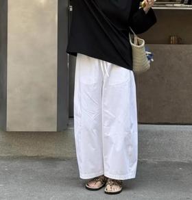 重磅推荐！近江晒抽绳奶奶裤  白色阔腿裤  日本面料纸感超轻盈